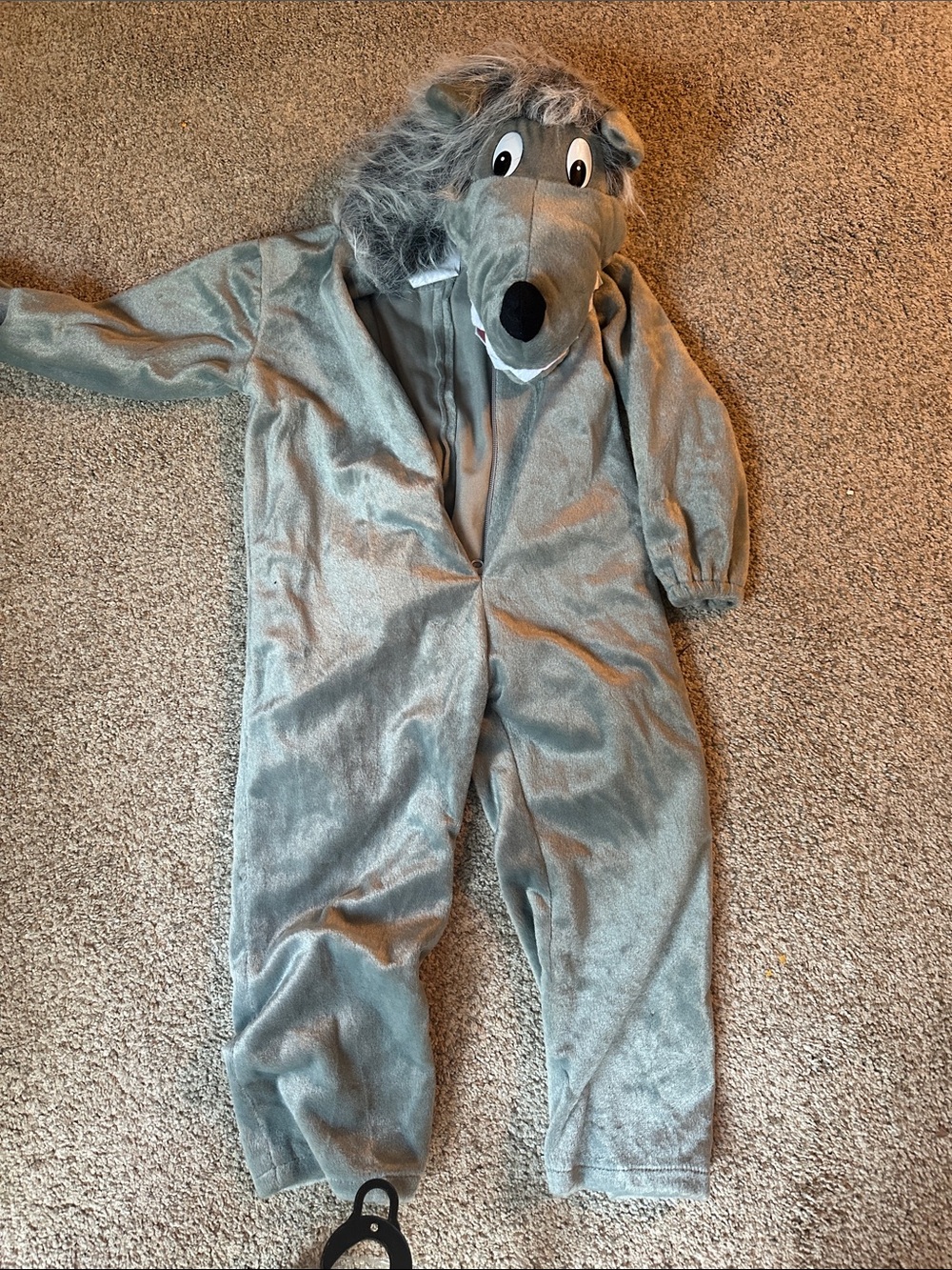 Kids Gray Wolf One-Piece Costume Bodysuit